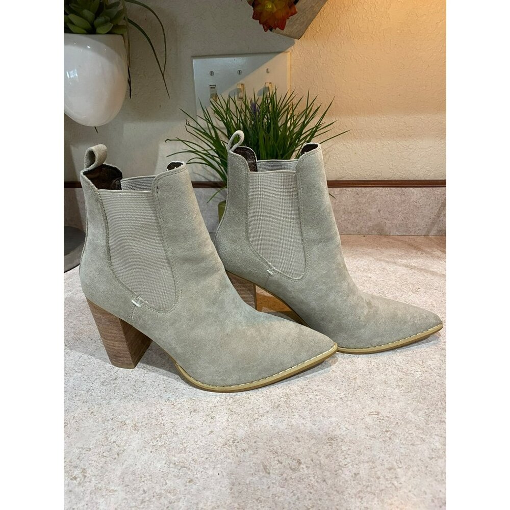 New Ladies Miim Esmee Easton Tan Chelsea Ankle Boot Block Heel Size 6
